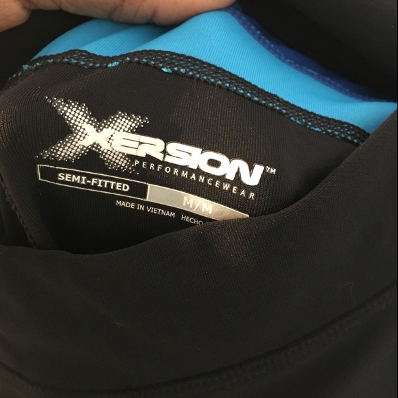 Workout legging Capris Black Blue medium C-5 - Picture 2 of 3